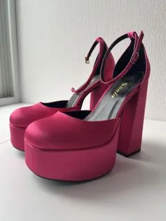 ピンク ハイヒール 厚底 ストラップ パンプス 約20cm 靴