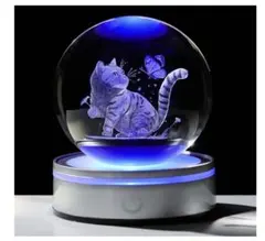 Kertari K9クリスタル ボール 3Ｄ 猫 水晶玉 誕生日 プレゼント