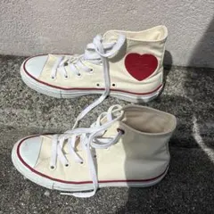 コンバース オールスター ハイカット アイボリー　ハート