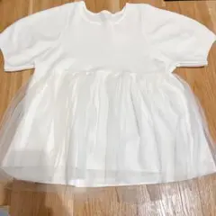 【美品‼️】チュール付きホワイトトップス　アーバンリサーチ