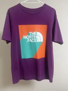THE NORTH FACE Tシャツ パープル スクエアロゴ