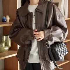 FREAK'S STORE フェイクレザーブルゾン／ビッグシルエットブルゾン