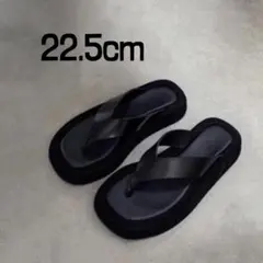 22.5cm 厚底フレームサンダル 新品未使用 ブラック 黒 おしゃれ 韓国
