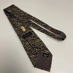 【美品】YVES SAINT LAURENT ネクタイ バード柄 鳥柄 ネイビー