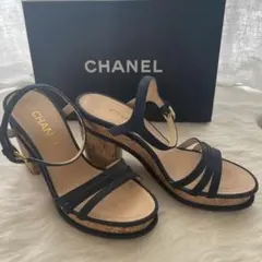 CHANEL スウェード チャンキーサンダル