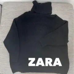 ZARA ブラック タートルネックニット