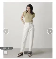 アズール　MOUSSY ストレート　XS ホワイト　デニム