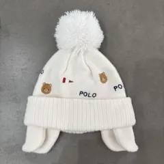 Polo クマ刺繍 ニット帽 46-50cm