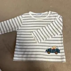ファミリア　familiar Tシャツ　90 ボーダー　車の刺繍　長袖