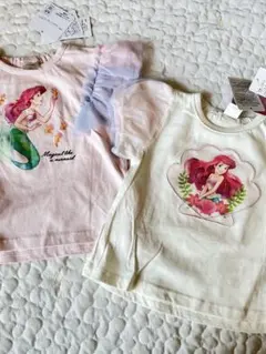 バースデイ　フタフタ　ディズニー　プリンセス　アリエル Tシャツ 2枚 80