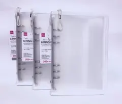 ダイソー A5 6リングファイル バインダー 内ポケット ホワイト シール帳