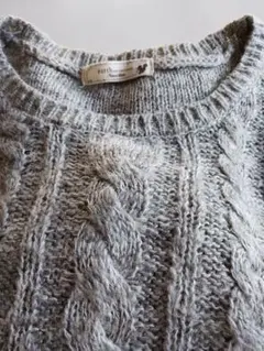 earth ケーブルニット グレー 長袖