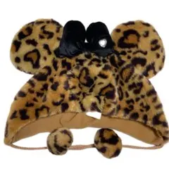 ディズニー 旧ファンキャップ ブラウン ヒョウ柄