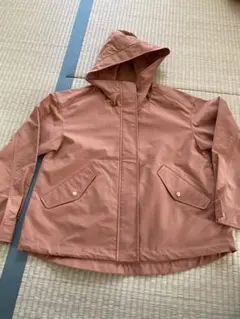 【GU】フード付きマウンテンパーカー　M くすみオレンジ