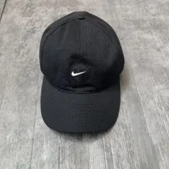 90s NIKE メッシュキャップ　刺繍ロゴ　ブラック