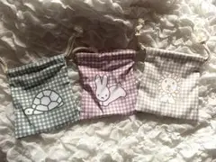 タイトーくじ　ブルーナアニマル巾着　３セット　かめ　うさぎ　ライオン