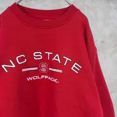 90s カレッジ【SOFFE】 NC STATE 古着 スウェット L レッドのサムネイル