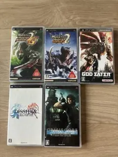 PSP ソフト 5本セット モンハン FF ゴッドイーター