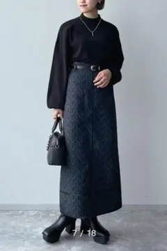 美品 M PAGEBOY ウイングジャガード タイトスカート ロング