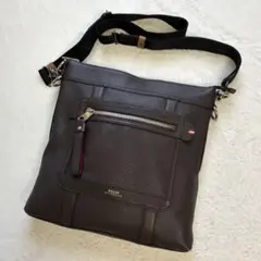 BALLY レザーショルダーバッグ ダークブラウン トレスポのサムネイル