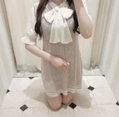 evelyn 半袖 ベストニットワンピース