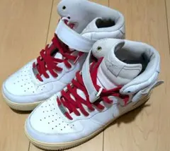 Nike Air Force 1 ハイカット スニーカー ホワイト/レッド