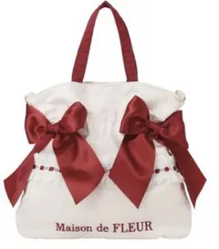 メゾンドフルール　ガトーフレーズダブルリボン2Wayトート　ケーキ　レッド