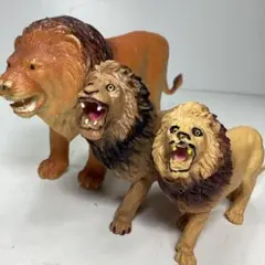 雄ライオン フィギュア 3体セット 動物 模型