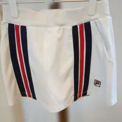 【FILA】 テニス スコート ホワイト ストライプ美品1350円⇒1200円