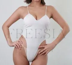 【日本製】ハイレグレオタード　ボンデージ　コスプレ　レースクィーン　ホワイト