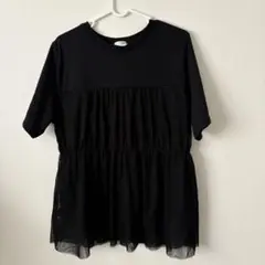 チュールドッキング　半袖Tシャツ