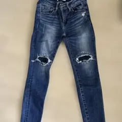 AZUL BY MOUSSY ダメージスキニーデニム XS