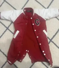 COMME CA ISM ロンパース・カバーオール レッド/ホワイト