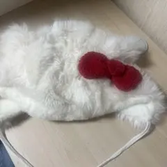 USJ ふわふわ白帽子 リボン付き