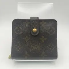 ルイヴィトン　折財布　財布　モノグラム　コンパクトジップ　ブラウン