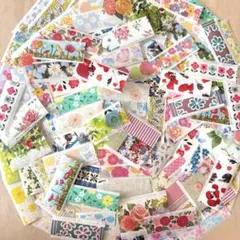 花柄マスキングテープ　100枚　切り売り　フレークシール