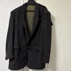 ダークグレー テーラードジャケット ウール混合