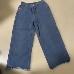 ワイドデニムパンツ ブルー　レディースM
