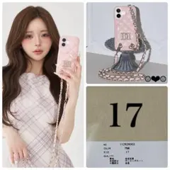 ダーリッチ♡ストーンロゴキルティングカードiPhoneケース♡ピンク♡17のサムネイル