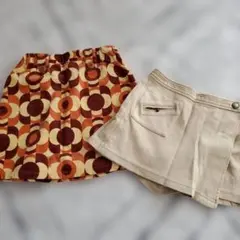 コーデュロイ円形模様スカート 100cm　セット