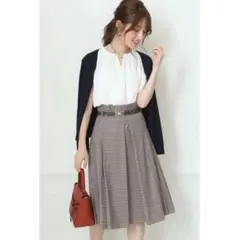 Apuweiser-riche デザインベルト付き タックスカート※ベルトなし