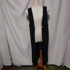 R·P·S ロング丈ジレ ポリエステル ブラックのサムネイル