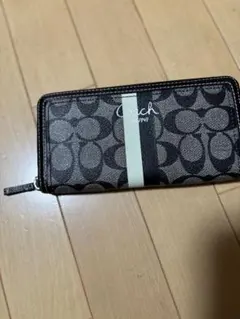Coach モノグラム 長財布 ブラック/グレー