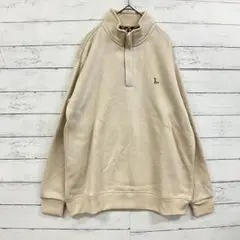 TOROY ニット風 ハーフジップ XL アイボリー 裏起毛 メンズ トップス