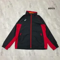 アシックス ナイロンジャケット ジップジャンパー プリントロゴ スポーツ
