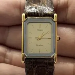 560 稼働 SEIKO レディース エクセリーヌ タンク トノー ゴールド 