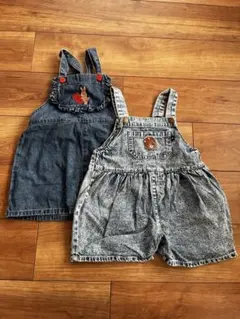 futafuta デニムジャンパースカート 2枚セット ワンピース 95