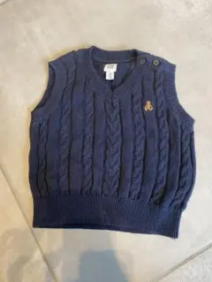 baby GAP ネイビー ケーブル編み ベビーベスト 6-12ヶ月