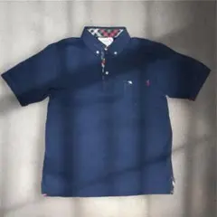 00′s vintage 半袖 ポロシャツ ゴルフ ロゴ 綿100 ネイビー Mのサムネイル