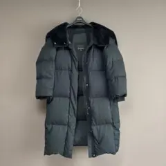 BANANA REPUBLIC ファー付きロングダウンコート　ブラック